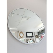 Ayna Denizi Circle Eighty White Model Beyaz Renk Metal Çerçeveli Yuvarlak Dairesel Dekoratif Ayna