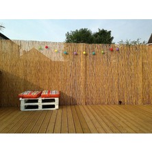 Bişkin Doğal Kamış Hasır Çit 90 cm x 6 Metre Balkon Çiti, Hasır Bambu Çit, Bahçe Çiti ve Gölgelik