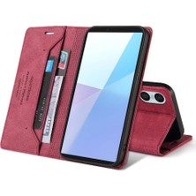 SZY Mall Sony Xperia 10 Vı Premium Deri Premium Deri Iki Için Flip Case (Yurt Dışından)