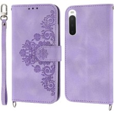 SZY Mall Sony Xperia 1 Iv Çoklu Kredi Kartı Yuvaları Için Flip Case Kabartmalı (Yurt Dışından)