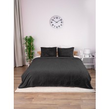 Linda 3 Parça Çift Kişilik Battaniye Seti - Antras