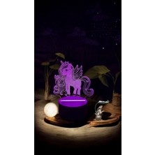 Bunny Gift Shop Pembe 3D Unicorn LED Gece Lambası