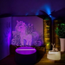 Bunny Gift Shop Pembe 3D Unicorn LED Gece Lambası