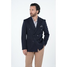 Parez Erkek Premium Italyan Stil Slim Fit Erkek Punto Dikişli Torba Cepli Yarım Astarlı Kruvaze Ceket