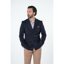 Parez Erkek Premium Italyan Stil Slim Fit Erkek Punto Dikişli Torba Cepli Yarım Astarlı Kruvaze Ceket