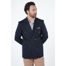 Parez Erkek Premium Italyan Stil Slim Fit Erkek Punto Dikişli Torba Cepli Yarım Astarlı Kruvaze Ceket