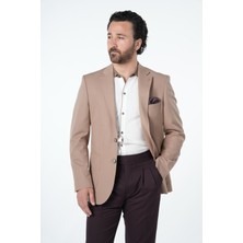 Parez Erkek Premium Italyan Stil Slim Fit Erkek Punto Dikişli Torba Cepli Yarım Astarlı Ceket