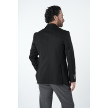 Parez Erkek Premium Italyan Stil Slim Fit Erkek Punto Dikişli Torba Cepli Yarım Astarlı Kruvaze Ceket