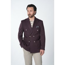 Parez Erkek Premium Italyan Stil Slim Fit Erkek Punto Dikişli Torba Cepli Yarım Astarlı Kruvaze Ceket