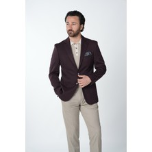 Parez Erkek Premium Italyan Stil Slim Fit Erkek Punto Dikişli Torba Cepli Yarım Astarlı Ceket