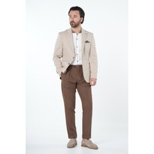 Parez Erkek Premium Italyan Stil Slim Fit Erkek Punto Dikişli Torba Cepli Yarım Astarlı Ceket