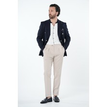 Parez Erkek Premium Italyan Stil Slim Fit Erkek Punto Dikişli Torba Cepli Yarım Astarlı Kruvaze Ceket