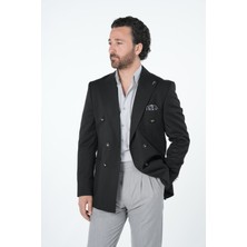 Parez Erkek Premium Italyan Stil Slim Fit Erkek Punto Dikişli Torba Cepli Yarım Astarlı Kruvaze Ceket