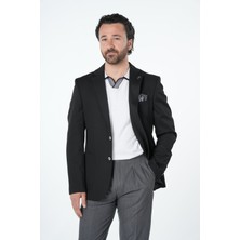 Parez Erkek Premium Italyan Stil Slim Fit Erkek Punto Dikişli Torba Cepli Yarım Astarlı Ceket