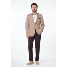 Parez Erkek Premium Italyan Stil Slim Fit Erkek Punto Dikişli Torba Cepli Yarım Astarlı Ceket