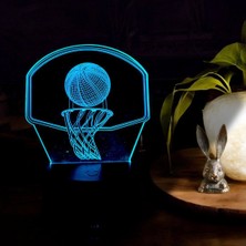 Bunny Gift Shop 7 Renkli Ayarlanabilir Modlu 3D Basketbol LED Gece Lambası - USB ile Çalışan, Dokunmatik Kontrollü Masa Lambası Yatak Odası & Oturma Odası Dekoru Için - Spor Fanları Için Mükemmel Hediye