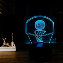 Bunny Gift Shop 7 Renkli Ayarlanabilir Modlu 3D Basketbol LED Gece Lambası - USB ile Çalışan, Dokunmatik Kontrollü Masa Lambası Yatak Odası & Oturma Odası Dekoru Için - Spor Fanları Için Mükemmel Hediye