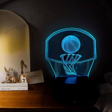 Bunny Gift Shop 7 Renkli Ayarlanabilir Modlu 3D Basketbol LED Gece Lambası - USB ile Çalışan, Dokunmatik Kontrollü Masa Lambası Yatak Odası & Oturma Odası Dekoru Için - Spor Fanları Için Mükemmel Hediye