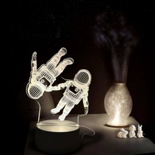 Bunny Gift Shop Astronot Yaratıcı Modelleme 3d Gece Lambası, Ev Ve Dış Mekan Parti Atmosfer Dekorasyonu Masa Lambası