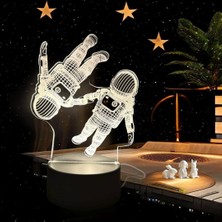 Bunny Gift Shop Astronot Yaratıcı Modelleme 3d Gece Lambası, Ev Ve Dış Mekan Parti Atmosfer Dekorasyonu Masa Lambası