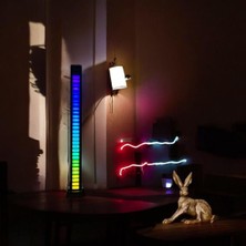 Bunny Gift Shop Araba Rgb Müzik Ses Kontrolü Led Işık Alıcı Ritim Atmosfer Işığı Bilgisayar Masaüstü Dekor Lambası