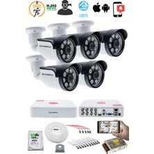Kadraj 5 Kameralı Güvenlik Kamerası Seti - 5mp Sony Seculensli 1080P Ahd, 8 Warm Led, Colorvu Gece Renkli Görüşlü, V1
