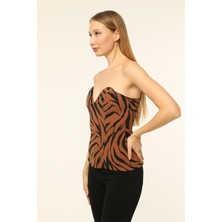 Zebra Desenli Büstiyer