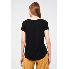 Home Store Saçı Taş Işlemeli Kız Baskılı T-Shirt