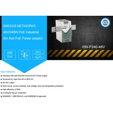 Snexus Networks ISN-P240-48V Endüstriyel Ray Montaj Güç Kaynağı