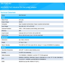 Snexus Networks ISN-P240-48V Endüstriyel Ray Montaj Güç Kaynağı
