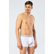 Cacharel 1337 Erkek 3'lü Likralı Boxer-Beyaz&siyah&gri