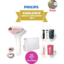 Philips Akıllı Lazer Premium  Kablosuz Yüz, Vücüt ve Hassas Bölge Bakım &  Epilasyon Seti (Vucüt Traş,yüz Bakım ve Lazer Epilasyon)