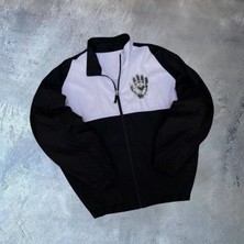 Tarz Yeri Unisex Uzun Kollu Paraşüt Kumaş Rüzgarlik - Siyah