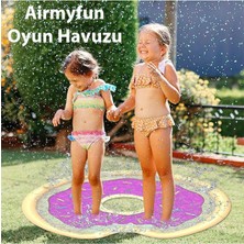 Tekno Trust Pembe Airmyfun Çocuklar Için Fışkiyeli Yuvarlak Oyun Su Matı Havuzu 3+ Yaş