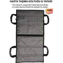 Butik Hasta Taşıma Kaldırma Transfer Sedyesi Hasta Koltuğu ve Yatağı Taşıma Fermuarlı Gri Renk Çok Işlevli