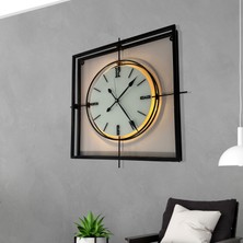 Sevinç Konsept Siyah Kristal Square 60 cm Modern Duvar Saati