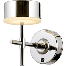 Avonni AP-64005-K Krom Kaplama Aplik LED Metal Opal Pleksi H: 20 cm, WxD: 12x20 cm