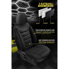 Kurra Store Ford (Europa) Fiesta 2002 Sonrası - 2008 Öncesi Uyumlu Lüks Deri Oto Koltuk Kılıfı Tam Set
