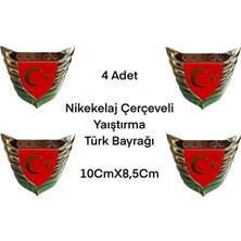 Gcstore 4ADET Nikelaj Çerçeveli  Yapıştırma Türk Bayrağı 10CMX8,5CM