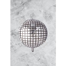 Bal10 Dünyası Disko Topu Folyo Balon Gümüş 50 Cm