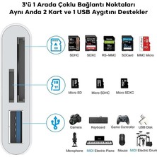 Polham Type-C ve Lightning Çift Girişli Universal Sd-Tf Kart ve USB Otg Çevirici Adaptör, Klavye, Mouse Okuyucu