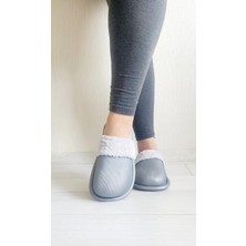 Içi Kürklü Düğmeli Kışlık Ev Terliği