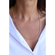 Yenigün Kuyumculuk 14 Ayar Altın Unisex Işıltılı Topcuk Zincir