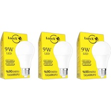 Lorex  9W Beyaz Işık 3'lü LED Ampul
