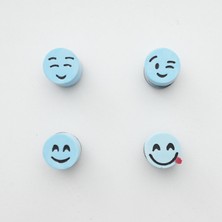 Miforde Buzdolabı Magnet, Buzdolabı Süsü - Emoji Set 6 - Mavi