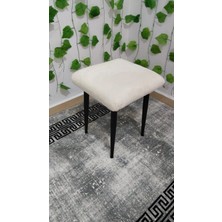 Özcan Mobilya Aksesuar Metal Ayak Teddy Kumaş Dekoratif Çok Amaçlı Peluş Puf Tabure Bench Koltuk Sandalye