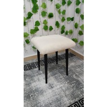 Özcan Mobilya Aksesuar Metal Ayak Teddy Kumaş Dekoratif Çok Amaçlı Peluş Puf Tabure Bench Koltuk Sandalye