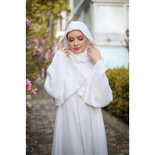 Harika Wear Umre ve Günlük Kullanım Için Beyaz Ipek Abaya Ferace