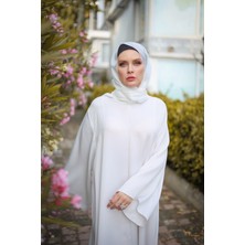 Harika Wear Umre ve Günlük Kullanım Için Beyaz Ipek Abaya Ferace