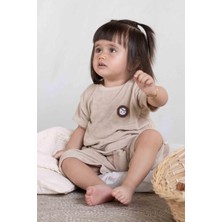 Little Gusto Havlu Kısa Kollu Şort Bebek Takımı Bej